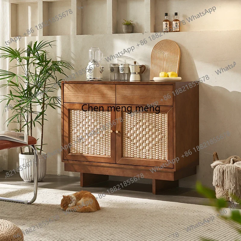 

Тумба-буфет Z136 из массива дерева в скандинавском стиле, современный шкаф для хранения чая в гостиной, тумба под телевизор для прихожей с ротангом