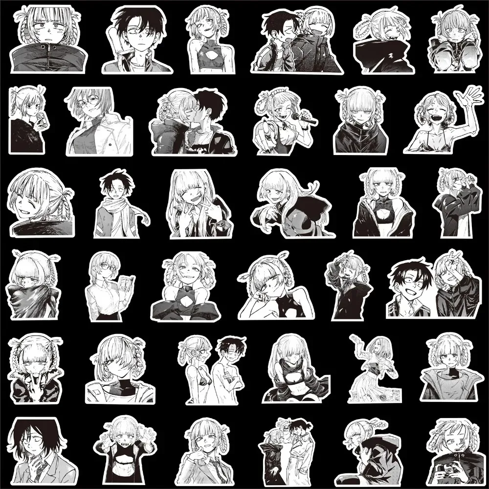 80Pcs Black and White Anime Graffiti Stickers Nazuna Nanakusa Desktop Skateboard Bicycle Phone Motorcycle DIY Decorative Decals