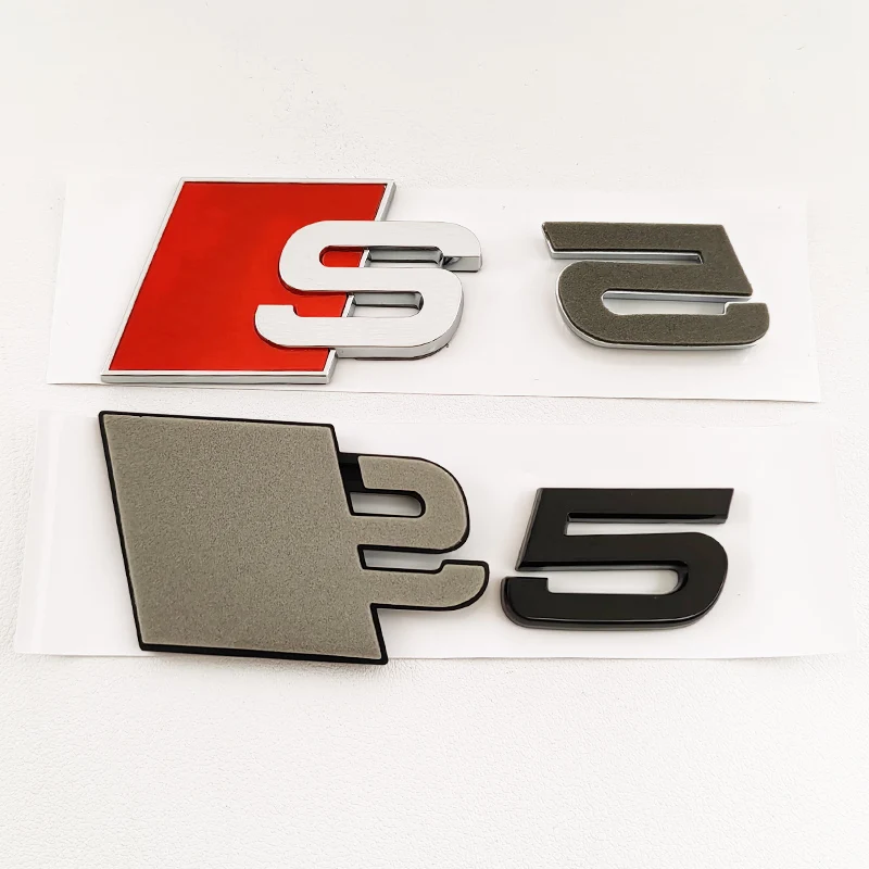 3D ABS Chrome Black Logo S3 S4 S5 S6 S7 S8 Emblem Car Trunk Badge Sticker For Audi 8Y 8P 8V B6 B8 B9 8T C4 C6 C7 C8 Accessories