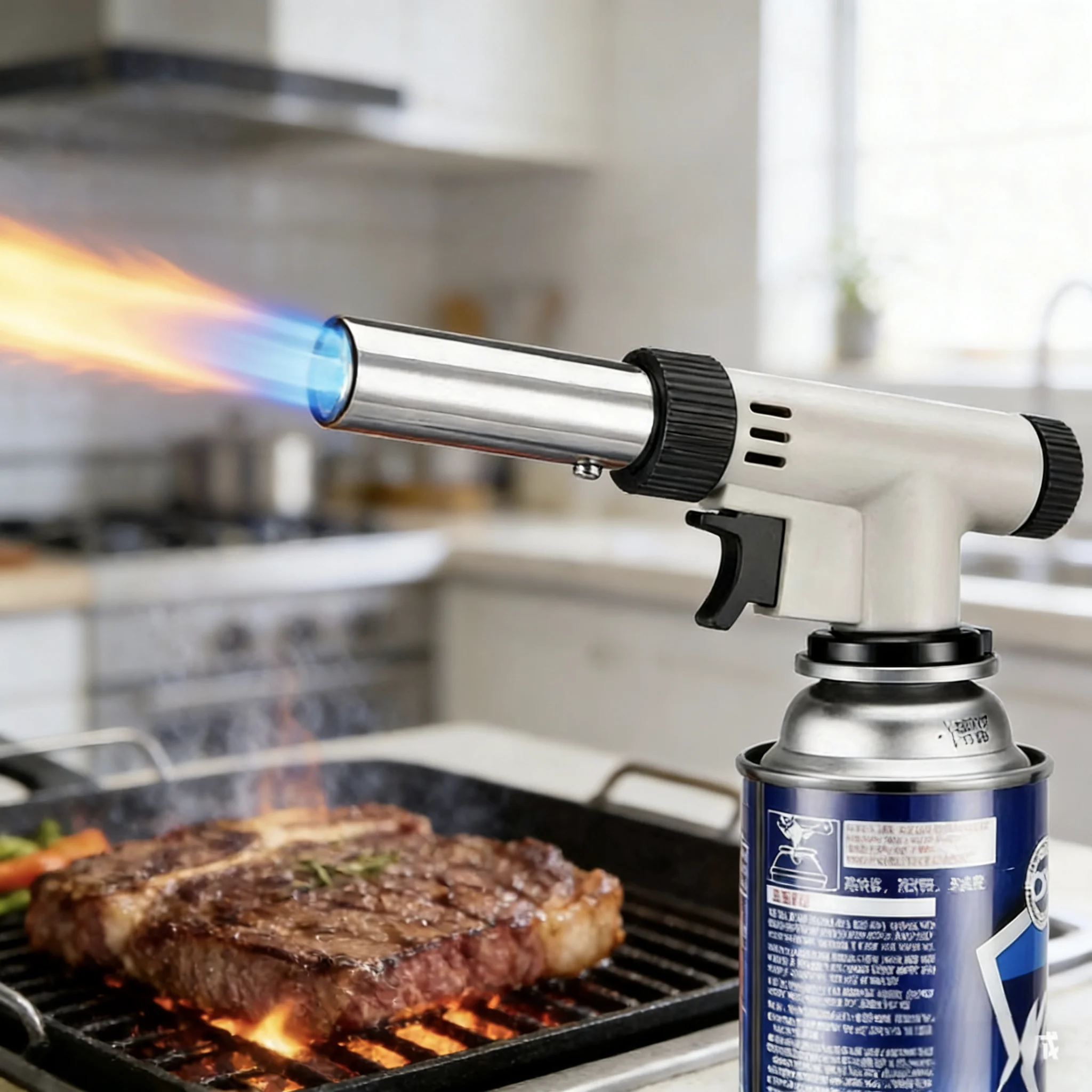 

Портативная газовая горелка для сварки, насадка для бутанового газа, пламегаситель для кемпинга, барбекю, кухонная зажигалка, сварочное оборудование