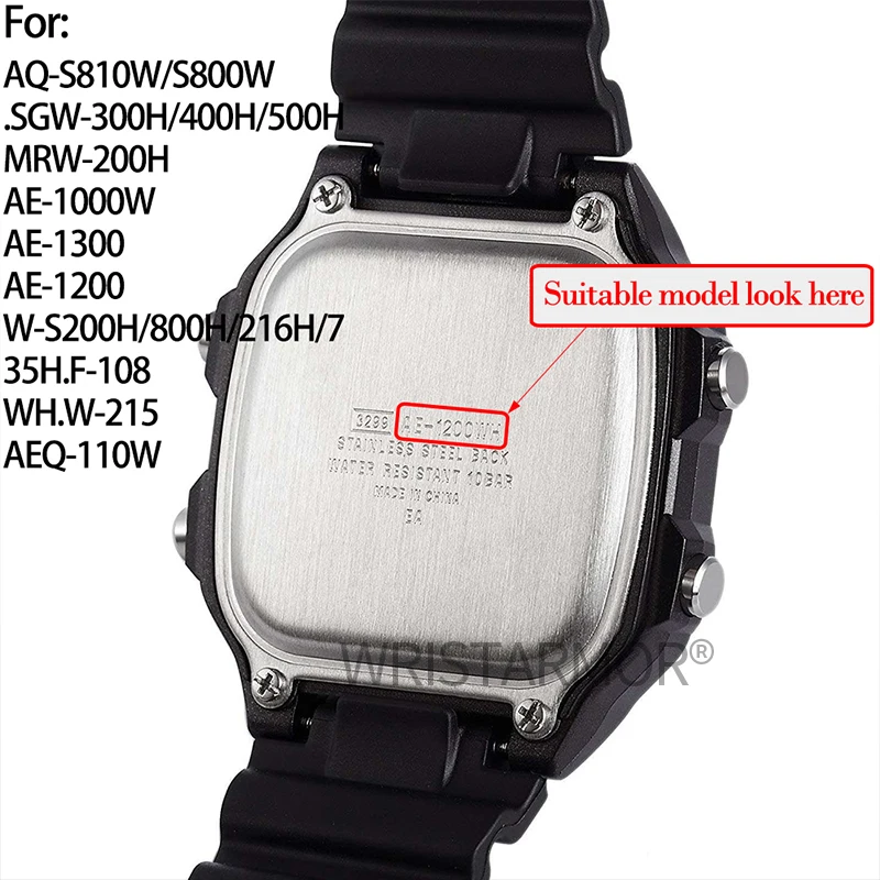 18mm Watch Accessories Nylon Leather Strap For Casio AQ-S810W MRW-200H SGW-400H W-800H AE-1000W W215 Band  Resin Rubber Bracelet