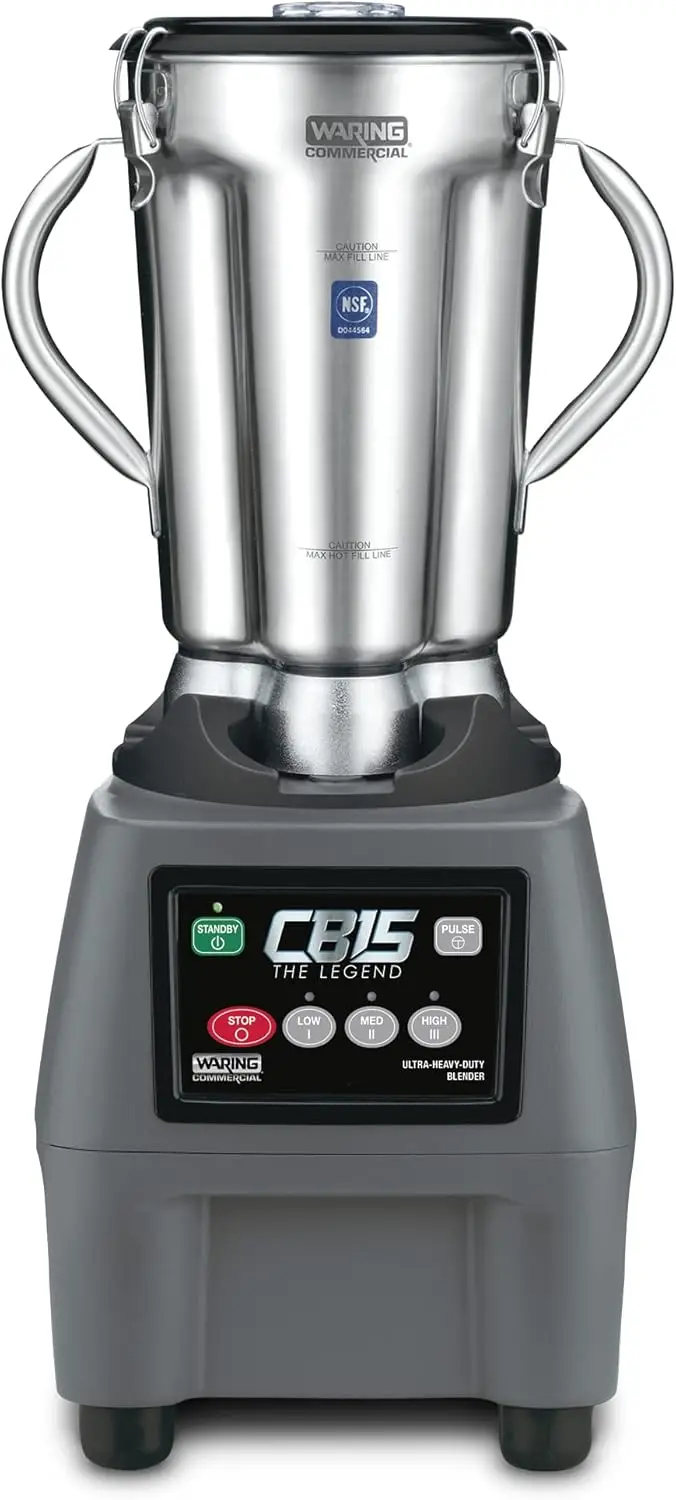 Ultra Heavy Duty 3.75 HP Blender, Electric Touchpad Controls with Stainless Steel 1 Gallon Container, 120V, 5-15 Phase Plug