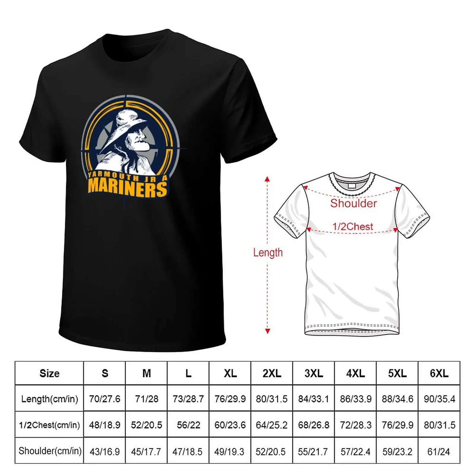 Yarmouth Mariners T-Shirt blanks cute tops anime mens vintage t shirts