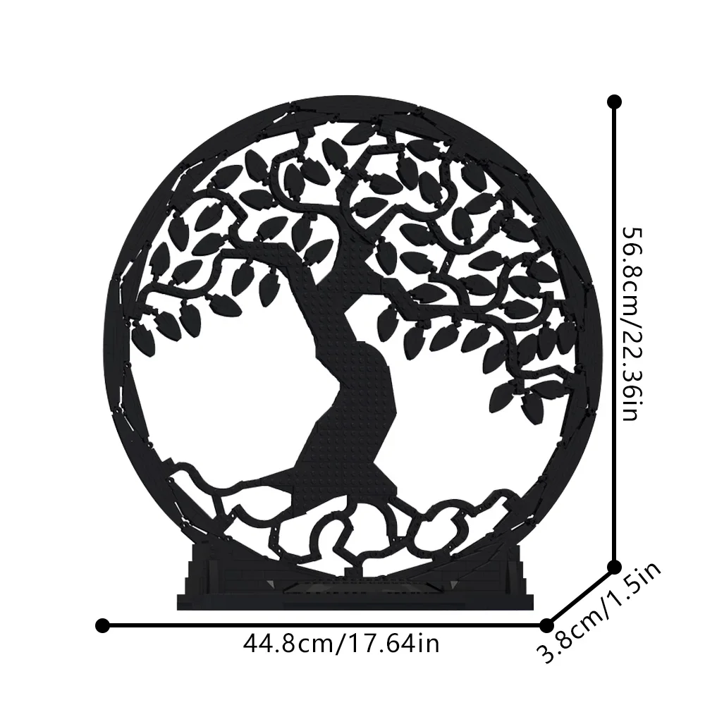 Gobricks MOC-225107 Levensboom Silhouet Art Bouwstenen Speelgoed