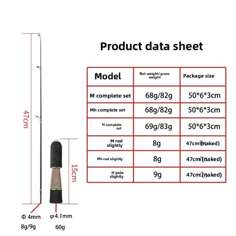 خفيفة تصميم الشتاء الجليد الصيد رود الغزل نوع 2 قسم خفيفة قصبة صيد خشبية 58 سنتيمتر طول الغزل قضيب الجليد الصيد #6