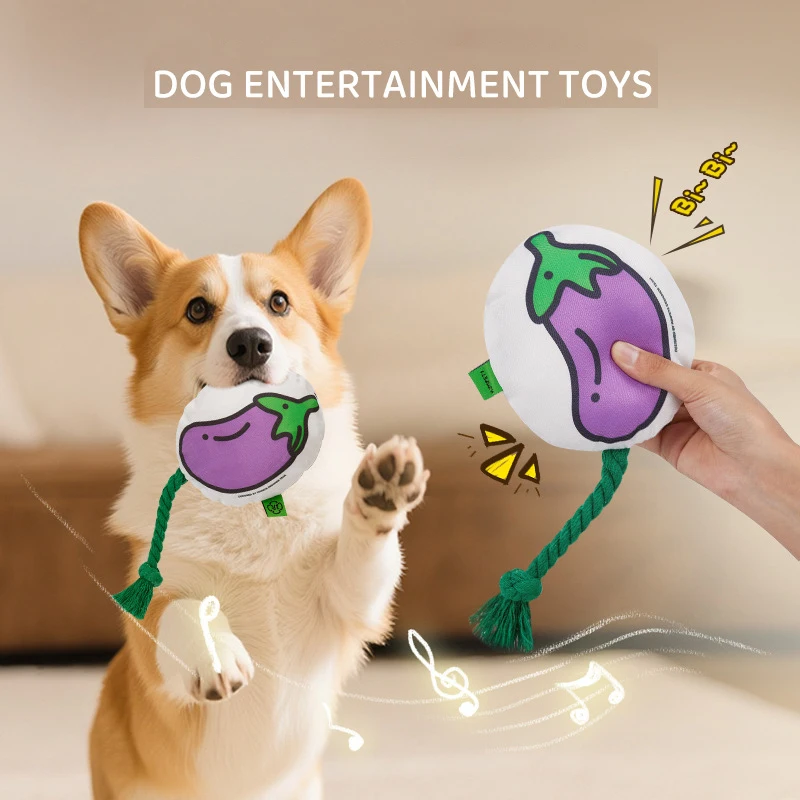 

Creative Vegetable Printed Plush Dog Toy Durable Sound Teeth Grinding Relieves Boredom Cotton Rope Puppy Chew Toy Jouet Chien