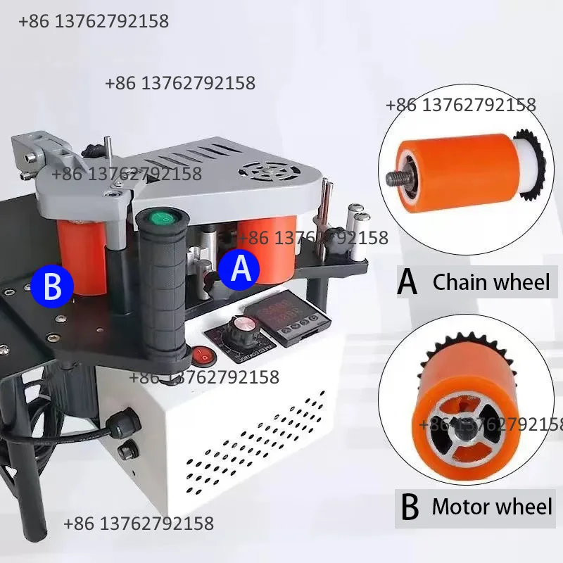 Woodworking Equipment Repair Accessories Mini Edge Banding Machine Red Rubber Roller Wheel Motor Chain Parts view 3