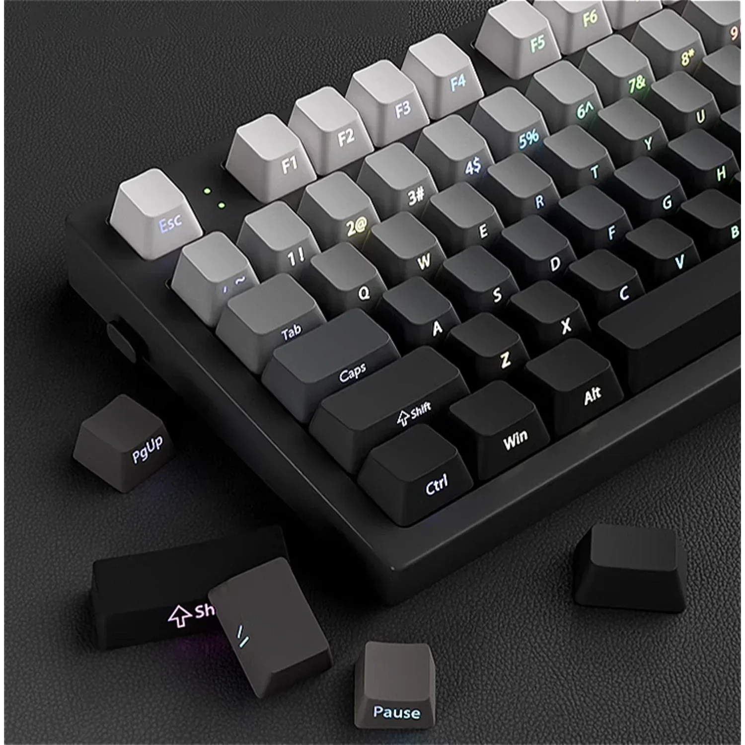 GEFENSI Original Daylight Keycaps PTB Translucent, Side-engraved Oem 136 Keys, Customized To Fit 60/84/98/108 Mechanical Keyboar