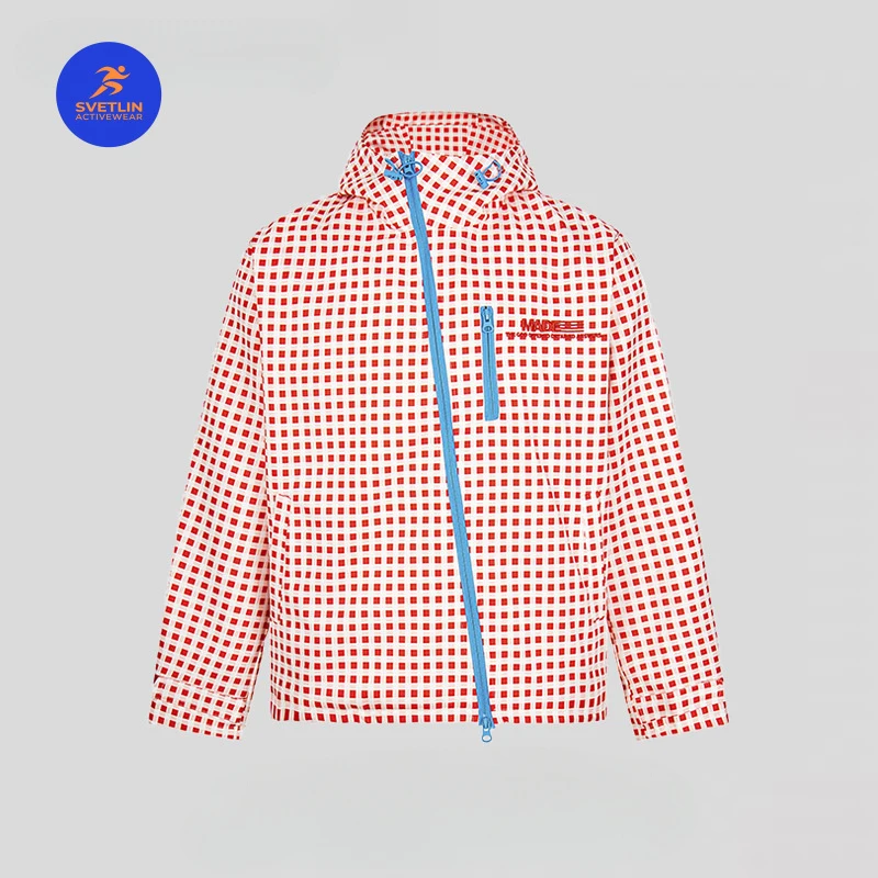 SVETLIN EU US Size Luxury Quality Outdoor Jacket Hiking Running Street Y2K Zipper Checked Jacket