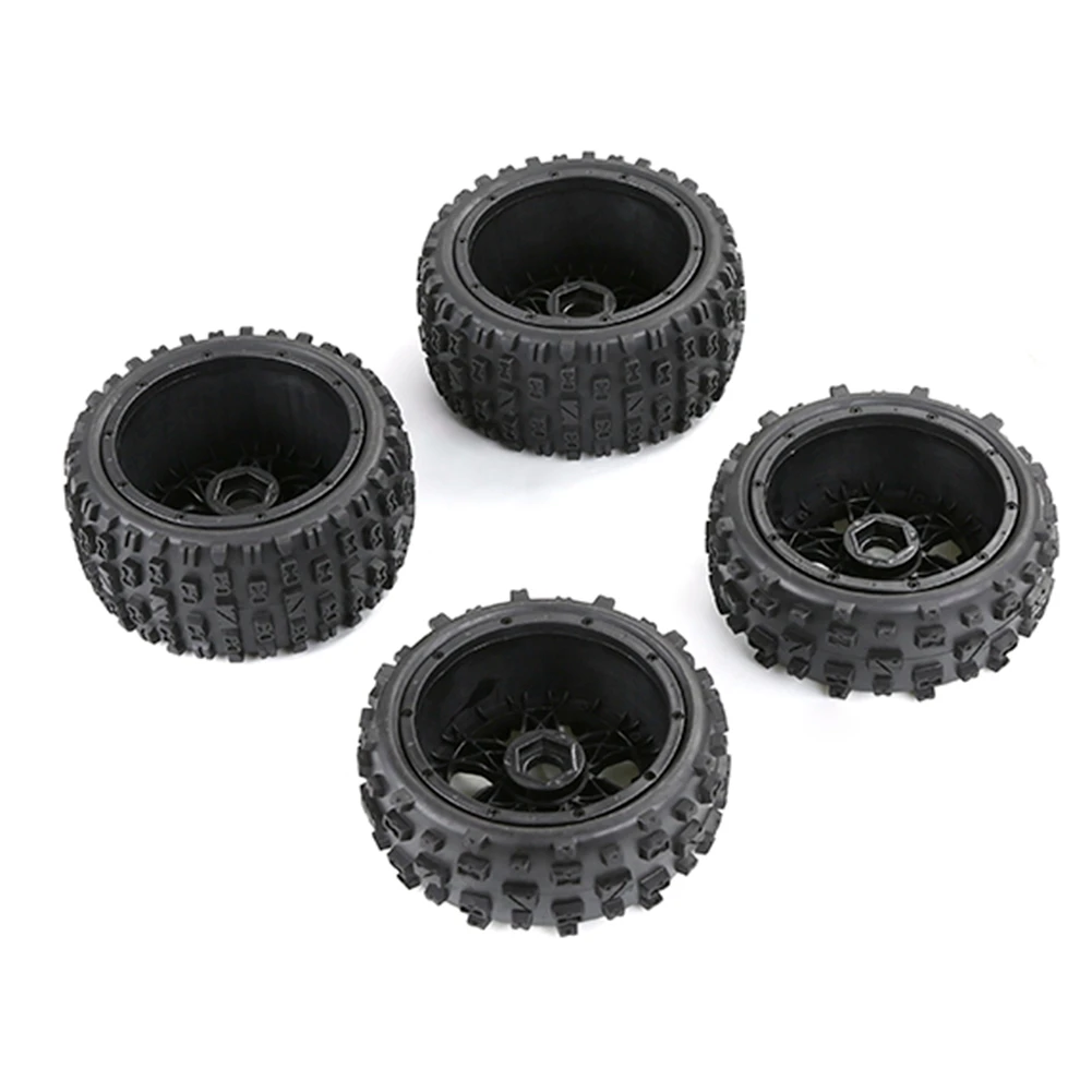 Off-Road-Auto-Set für Vorder- und Hinterreifen für 1/5 HPI ROFUN Baja Truck, Ersatzteile, Schwarz