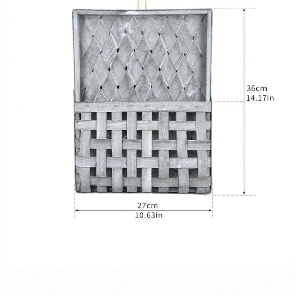 Natural Wooden Hanging Basket Wall Decor Rustic Flower Holder Versatile Organizer Storage Box For Home Interior Design
