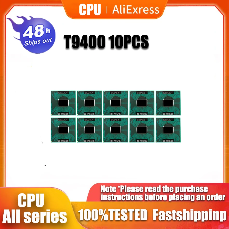 

10PCS Laptop cpu Core 2 Duo Processor T9400 (6M Cache, 2.53 GHz, 1066 MHz FSB)