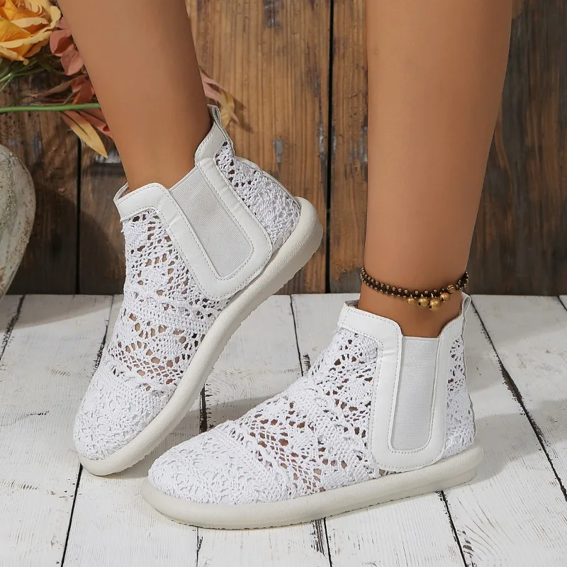 New Women\'s Breathable Mesh Summer Shoes Lace Walking Shallow New Solid Non Slip Casual Shoes 35-40 HOT 2024