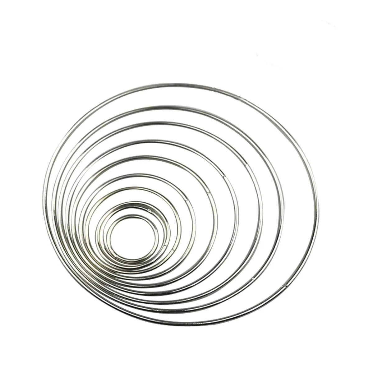 

Набор из 10 серебряных металлических колец разных размеров для ловцов снов, аксессуары для рукоделия и мандал, для создания украшений, вдохновленных духом