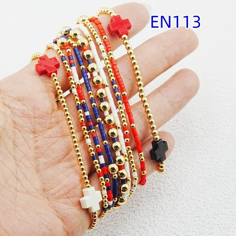 

YEEVAA 9 Pcs Red and Black Bracelets Set for Women, Gold Plated Beaded Stretch Stacking Bracelet Set, Unique Birthday Gift