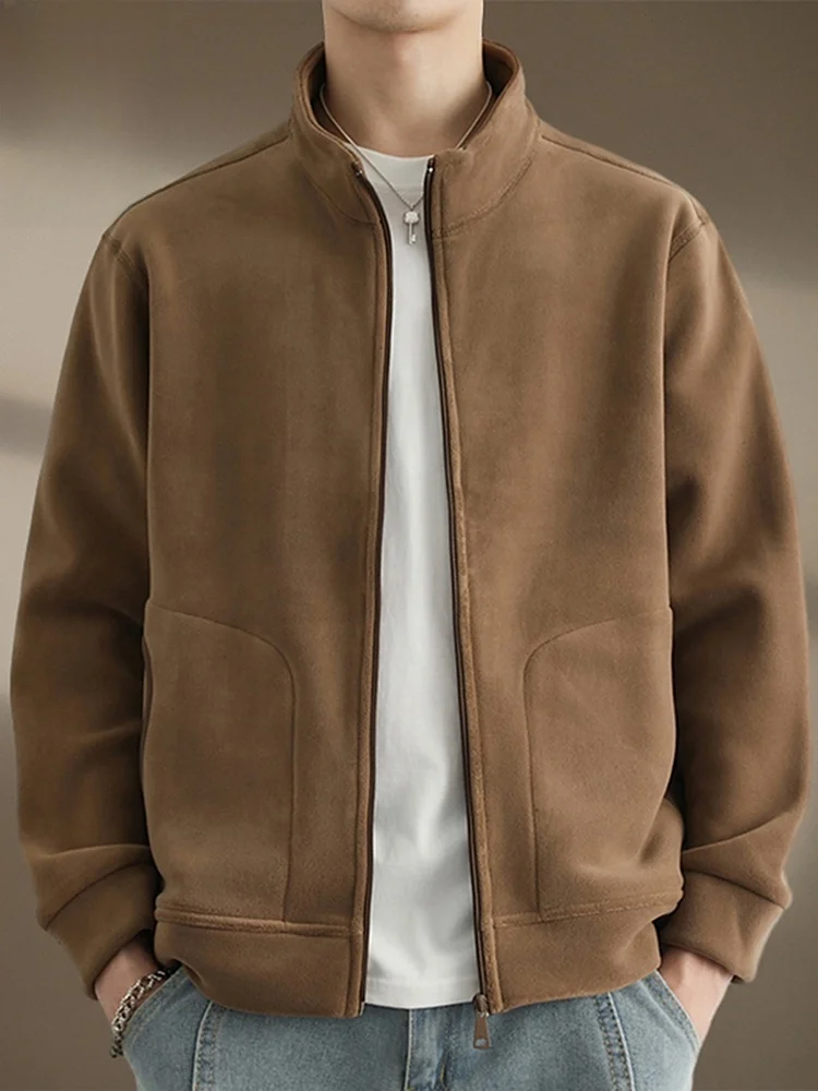 

Мужская модная повседневная толстовка на молнии с капюшоном, весна 2026, трендовый бренд, из полиэфирного волокна, с длинным рукавом, высоким воротником, кардиган-куртка