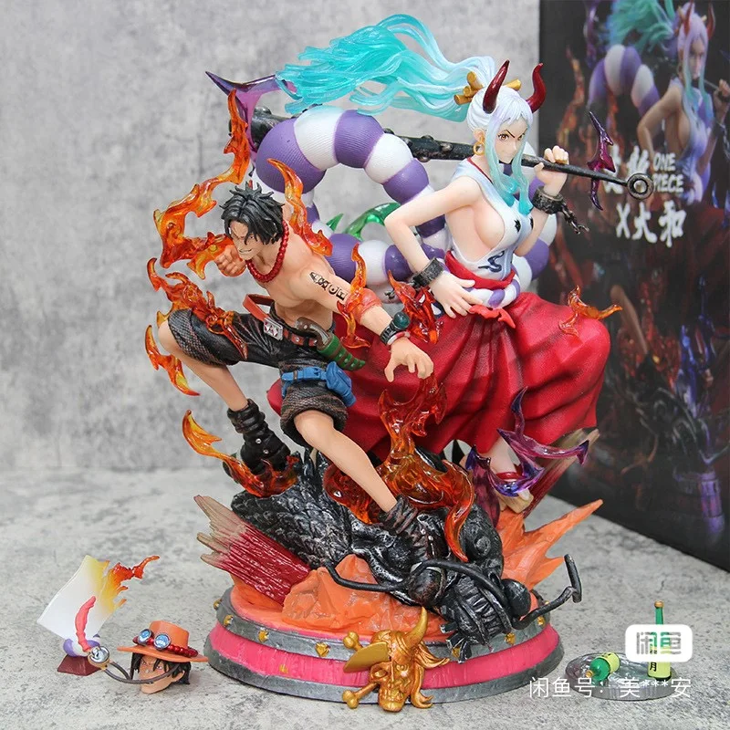 New 30cm One Piece Action Figure Yamato Portgas D Ace Gk Statue Model Collection Room Decoration Doll Toy Kid Surprise Gift Kids