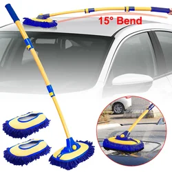 Car Cleaning Brush Car Wash Brush Telescopic Long Handle Mop Chenille Broom Detailing Adjustable Supplies Auto Accessories