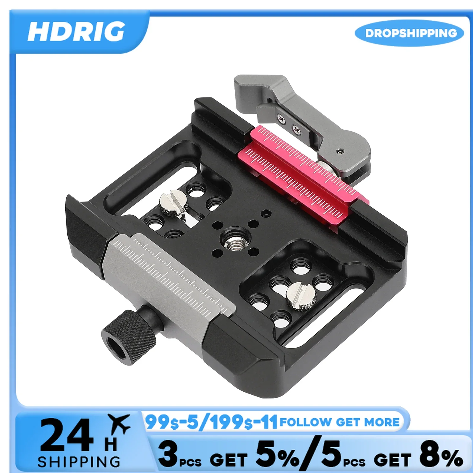 HDRIG Quick Release Clamp Baseplate Compatible  Arca Manfrotto-Type Plate Acessory Mount Baseplate for Monitor Camera Sliders