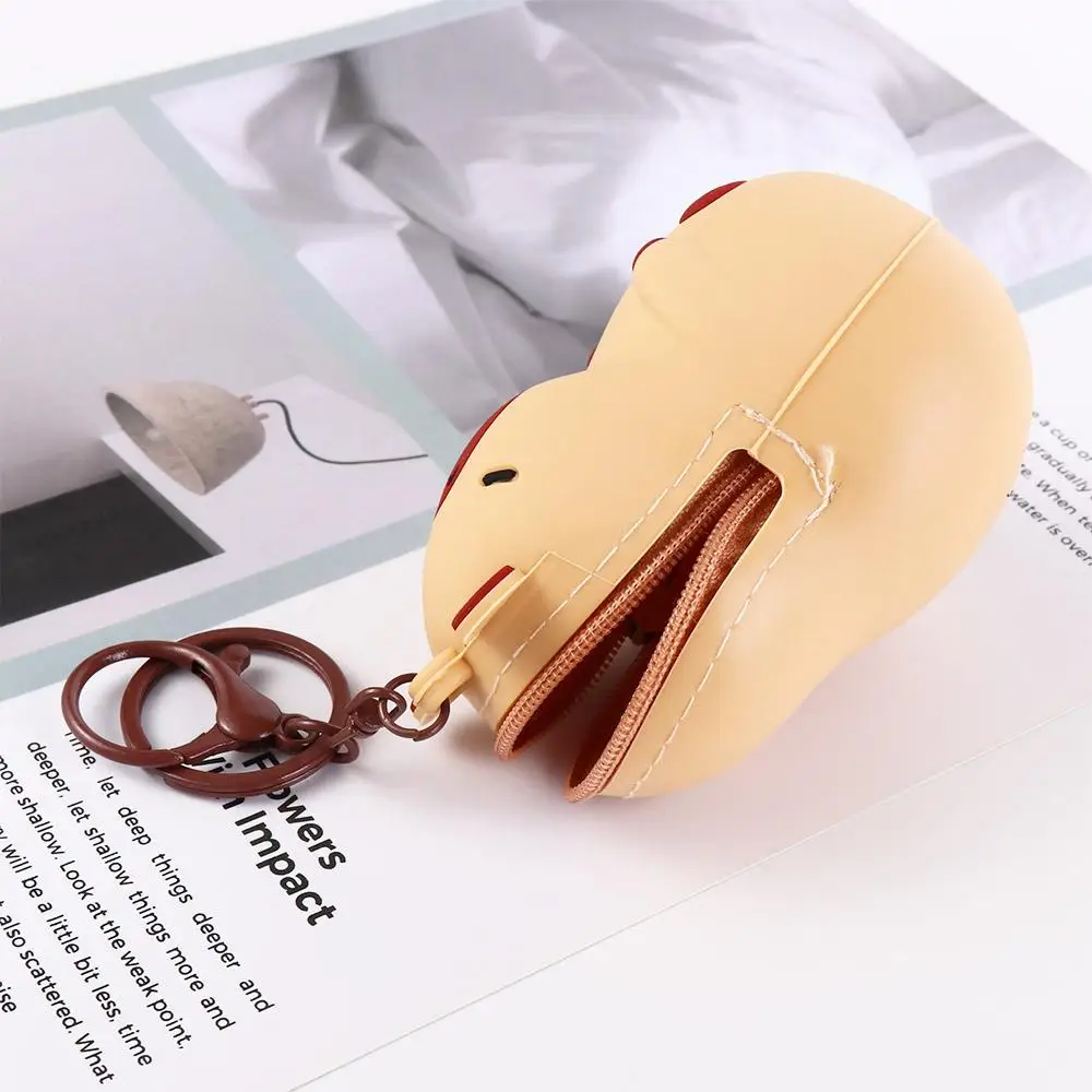 Cartoon Animal Capybara Coin Purse Bag Pendant Silicone Capybara Keychain Money Bag Korean Style Capybara Change Pouch Boy