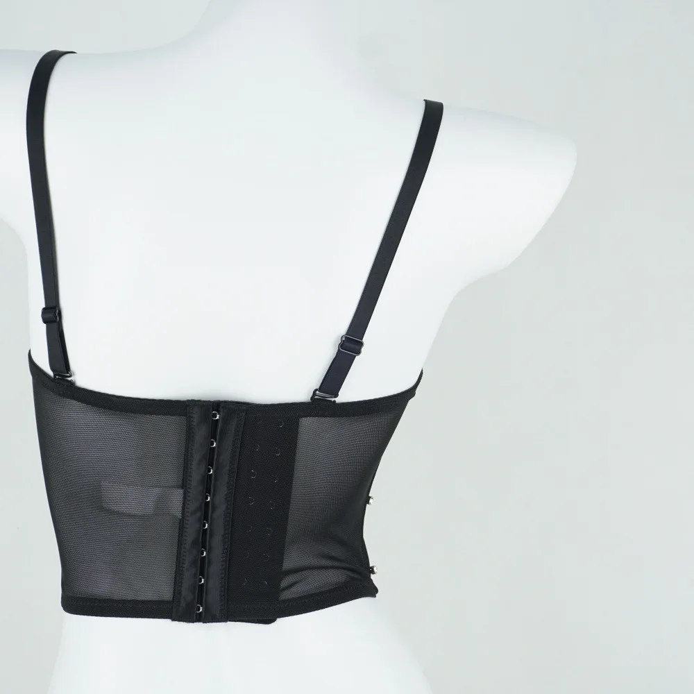

Fashion Electronic Music Festival Nightclub Sexy European and American Beauty Back Tube Top Outerwear Camisole Fishbone Bra