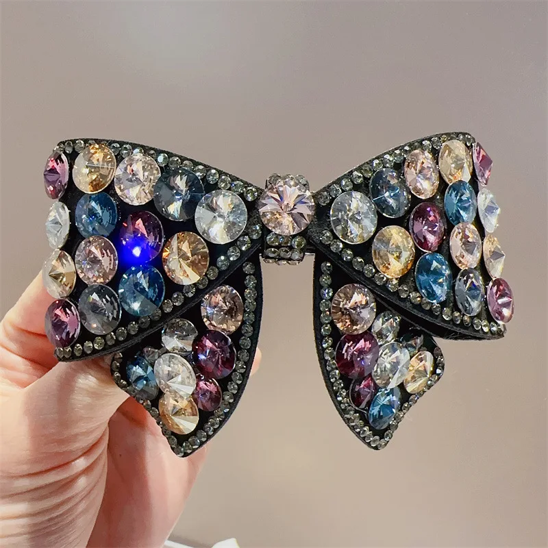 Butterfly Rhinestone Hair Claw For Women Fashion Alloy Ponytail Rhinestone Hairpin Retro Headwear Hair Accessories