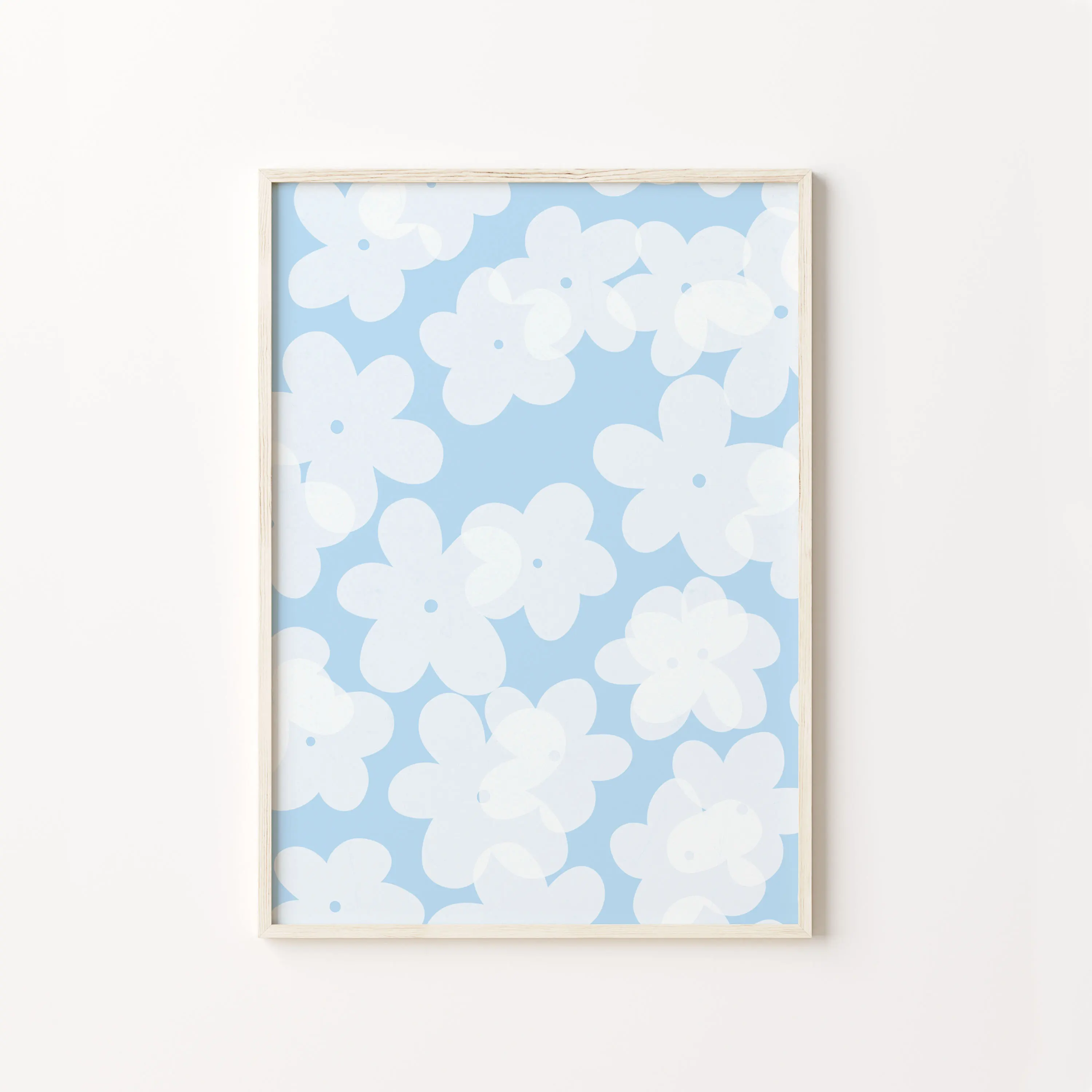Flower Wall Art Canvas Print Natural Pastel Daisies Floral Illustration Poster Botanical Market Living Room Bedroom Decoration