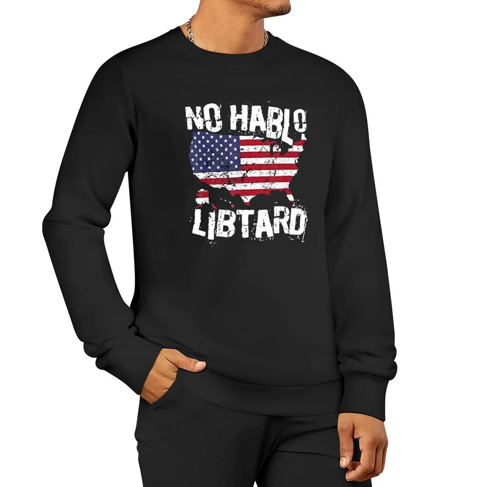 Check-Out No-Hablo-Libtard-Flag-Men-T-Shirt Pullover Hoodie male clothes autumn aesthetic clothing new sweatshirts