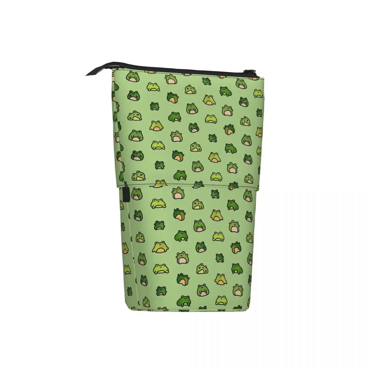 Frogs Doodle Reversible Pencil Case Pencil Pouch Storage Stationery Supplies Big Capacity Pen Box Pencil Bag for Boy Girl School