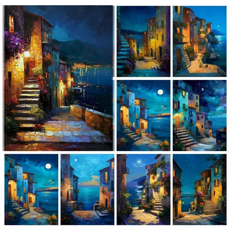 Art Craft Night - GATYZTORY Night Seaside Paint By Number