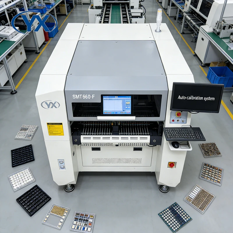 Máquina Automática de Ensamblaje de LED SMD YX de Alta Velocidad, Máquina de Colocación SMT de 6 Cabezales, Máquina de Ensamblaje de PCB de Alta Precisión SMT660-F