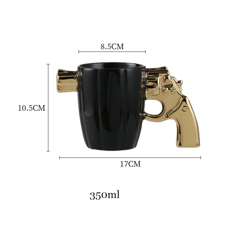 Creative Funny 3D Revolver Gun Modeling Ceramic Coffee Mug and Cup Milk Mug Valentine's Day Gifts