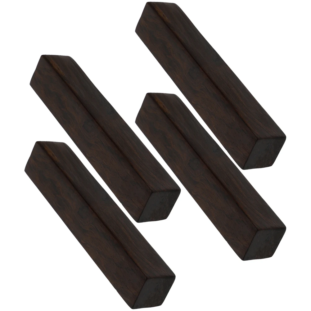 

4pcs Black Calligraphy Paper Weight 11cm Smooth Rectangular Wood Chinese Writing Practice Tool Desk Decoration