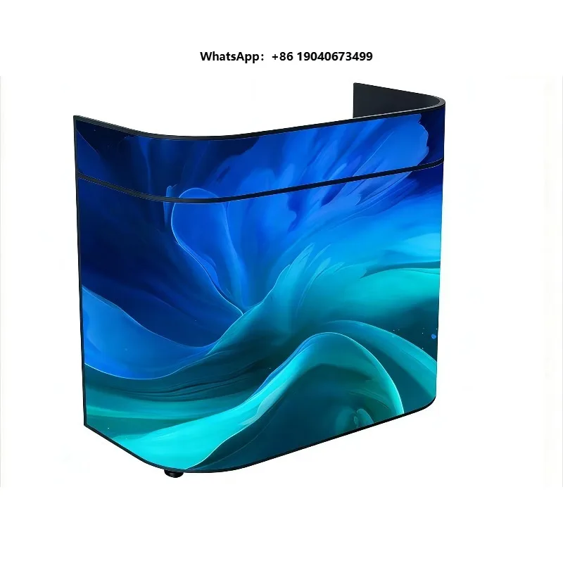 Indoor P2 Curved LED Counter Display with HDR10+ 600CD Brightness Mobile Wheeled Wine Cabinet for 2-Year Warranty y77