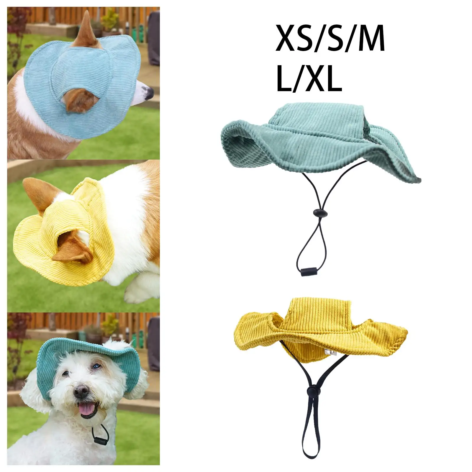 Outdoor Hat Corduroy Sun Protection Sun Visor Cap Adjustable Drawstring Dog Hat Pet Hat for Summer Riding Hiking Sports Outdoor