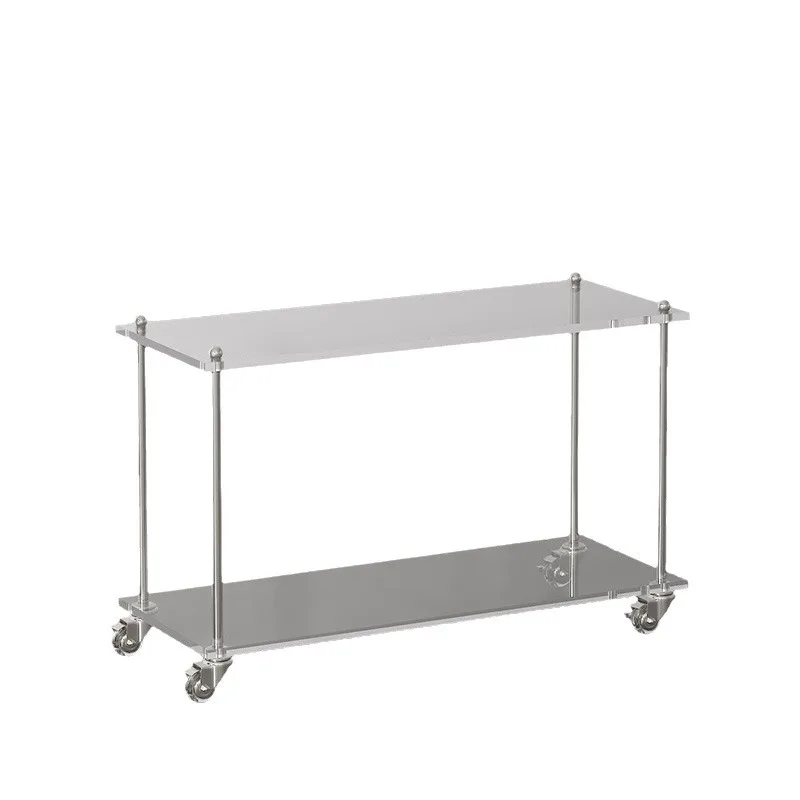 acrylic trolley, living room side few, removable kitchen home storage rack
