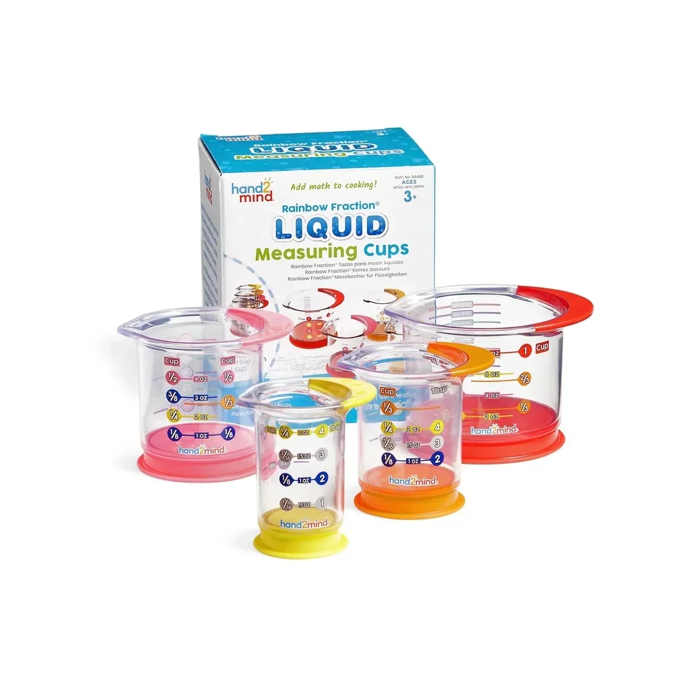 

Rainbow Liquid Measuring Cups Fraction Manipulatives Nesting Educational Toys Kitchen Tools Volume Capacity Learning Activities