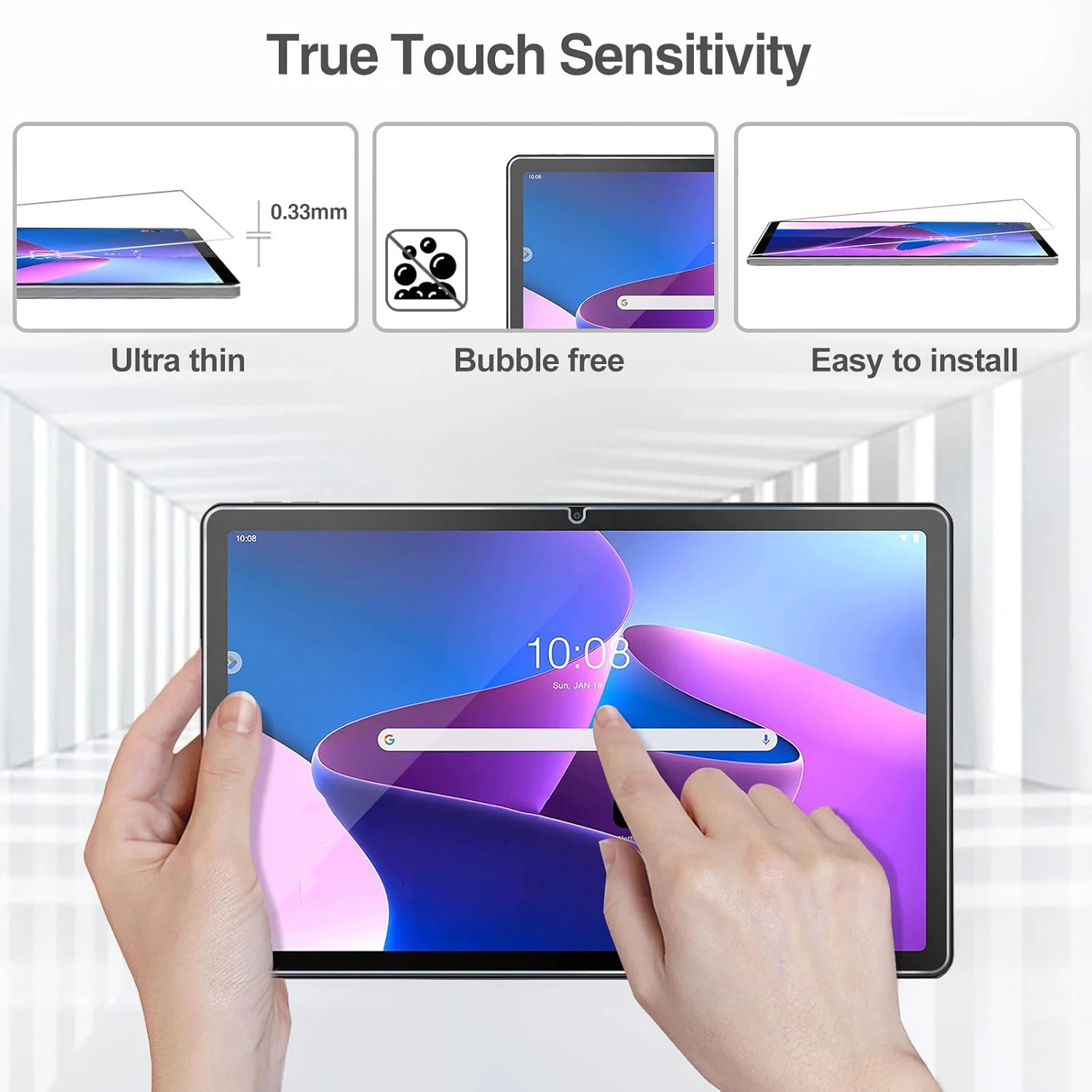 2pcs Tempered Glass For Lenovo Tab M10 Plus 3rd Gen 10.6'' 2022 TB128FU TB125FU Clear Anti Scratch Screen Protector Tablet Film
