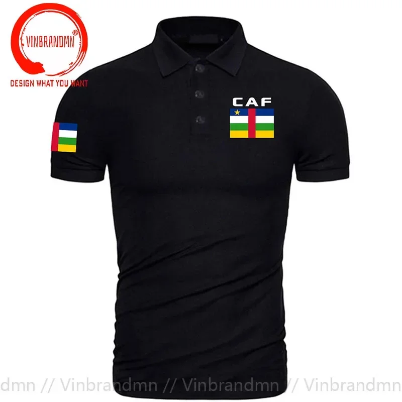 Central Africa CAF Polo Shirts Men Short Sleeve Brand Printed Polos Shirt Country Cotton Nation Team Flag New Fashion Polo Shirt