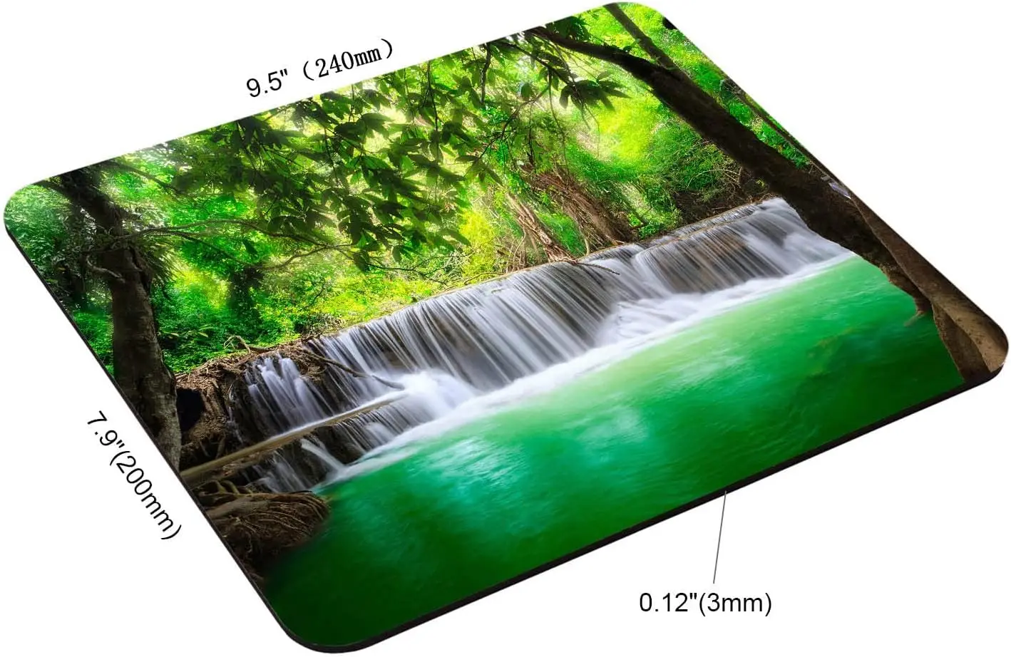 Imagem -03 - Mouse Pad Antiderrapante Personalizado Mousepad Lavável Base de Borracha Cachoeira Tropical na Floresta Premium-texturizado Design