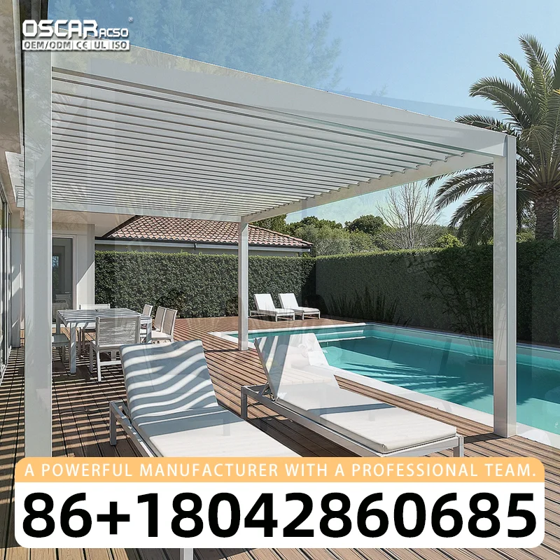 3x3 3x4 4x4 6x4 Modern Outdoor Bioclimatic Aluminum Louver Pergola Customizable Factory Made for Garden Patio Backyard pergola