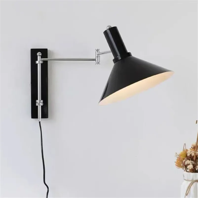 

Bauhaus rotatable Wall Lamp Foldable Industrial Reading Light Bedroom Retro living room Bedside office decoration wall light