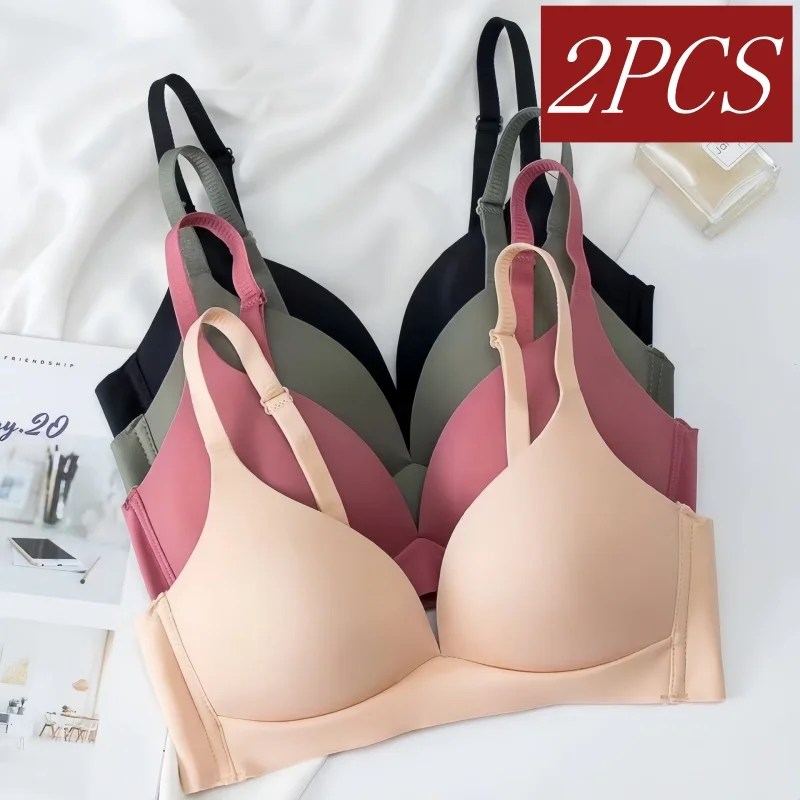2 Teile/satz Nahtlose Bhs Für Frauen Glänzende Unterwäsche 3/4 Tasse Push-Up Bh Nicht-draht Bralette Japanische Weibliche Sexy dessous S-XXL