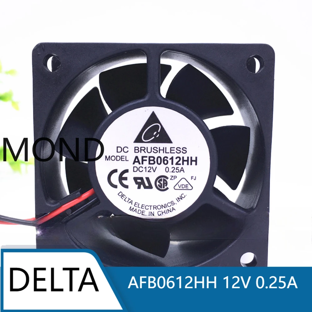 

Delta AFB0612HH 12V 0.25A 6025 6cm 2-wire CPU chassis power supply cooling fan