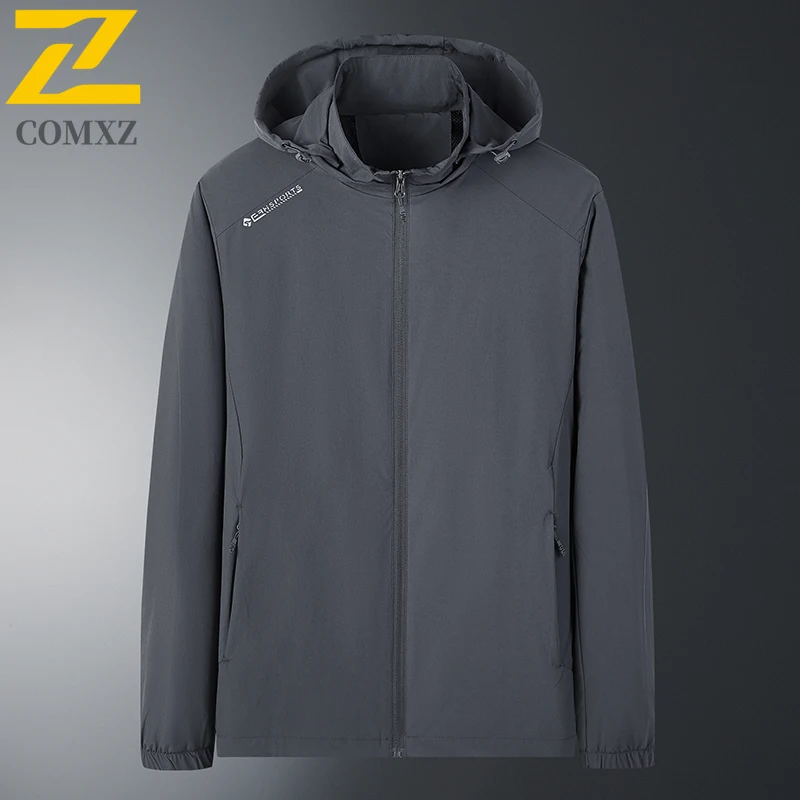 سترة رجالية عادية للربيع والخريف موضة جديدة طباعة يندبروف وتنفس مقنعين سترة التخييم في الهواء الطلق وسترة التنزه #3