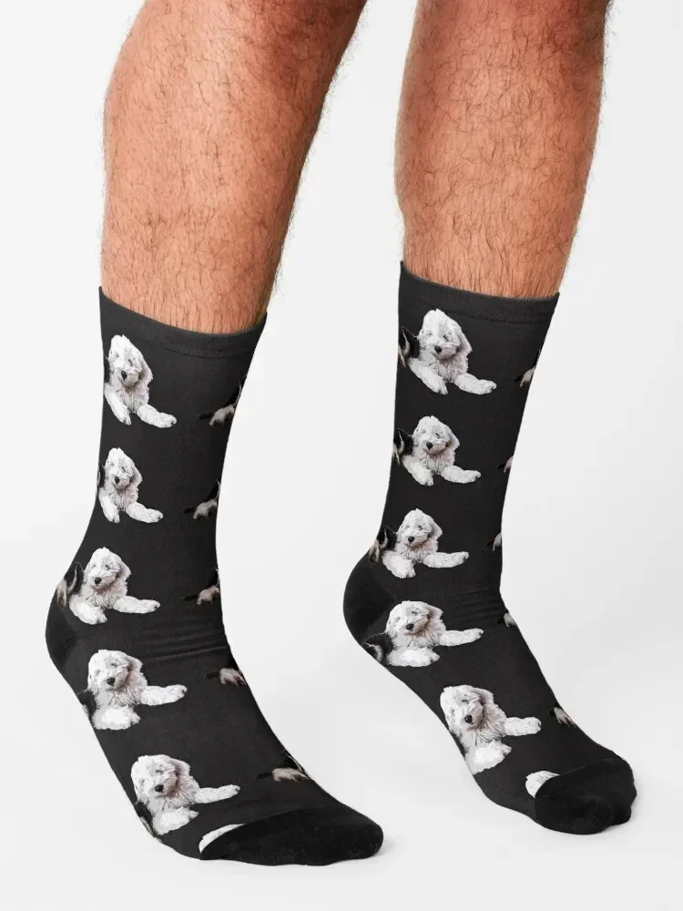 Old English Sheepdog Puppy Dog Socks tennis cotton gift luxe Socks For Men Women's