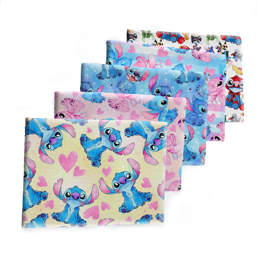 

50*145CM Disney Stitch Lilo Angel Cotton Fabric Tissue Kid Home Textile Sewing Doll Dress Curtain Polyester Bullet Fabric