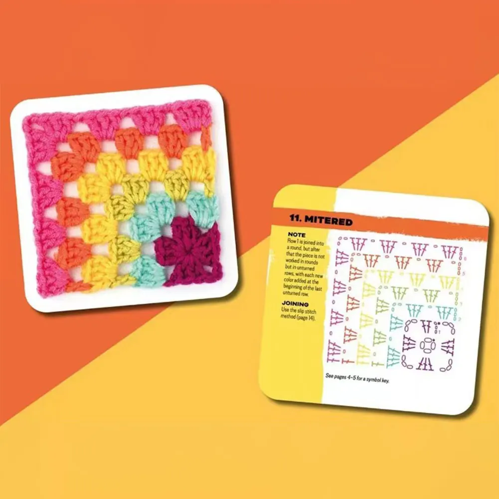 50 مزيج ومطابقات تصاميم الحياكة كيت DIY محبوك نمط بطاقات مجموعة أنماط الكروشيه للبالغين DIY الجدة محبوك نمط مجموعة