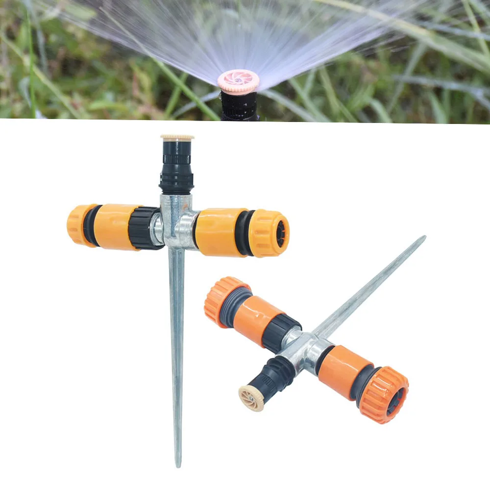

360 Degree Rotating Jet Sprinklers Double Outlet Rocker Nozzles 1/2" 3/4" Fitting For Garden Farm Lawn Irrigation