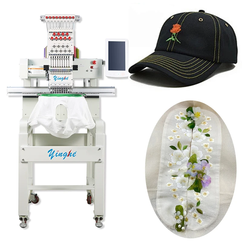 Single Head Industrial Computerized Embroidery Sewing Machine New Condition for Hat Beads Making and Embroidery
